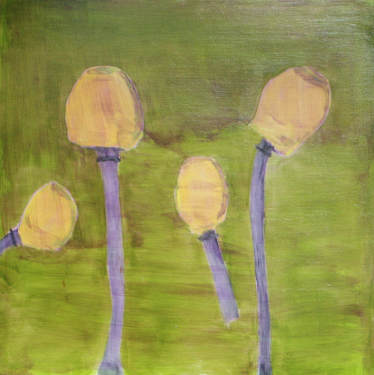 Study of poppies using underpainting technique 3. 26*26 in.