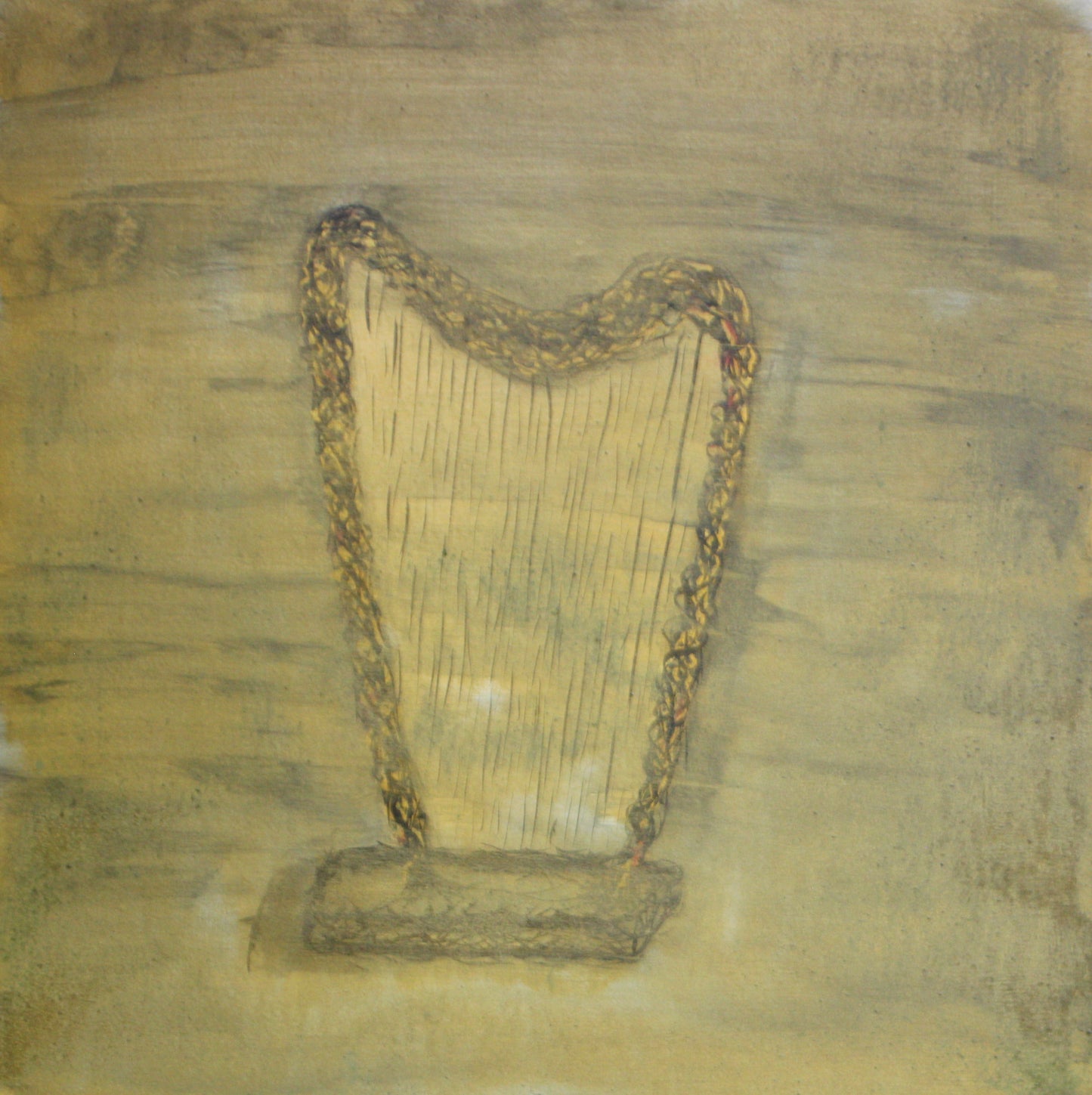 Study of an Irish Harp with a Chinese brush. 26*26 in.